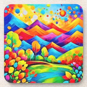 Rainbow Mountains Abstract landschap Bier Onderzetter
