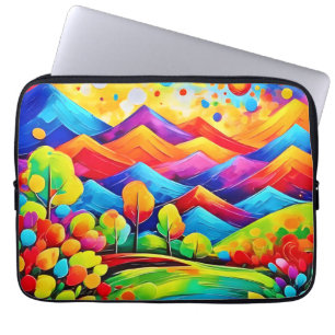 Rainbow Mountains Abstract landschap Laptop Sleeve