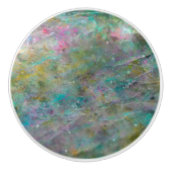 Rainbow Multi Colour Crystal Rock Marble Keramische Knop (Voorkant)