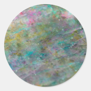 Rainbow Multi Colour Crystal Rock Marble Ronde Sticker