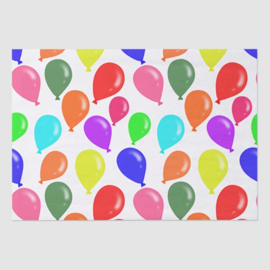 Rainbow Multicolored Birthday-ballonnen Tissuepapier (Voorkant)