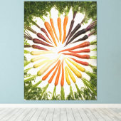 Rainbow Multicolored Carrots Canvas Afdruk (Insitu (Houten vloer))