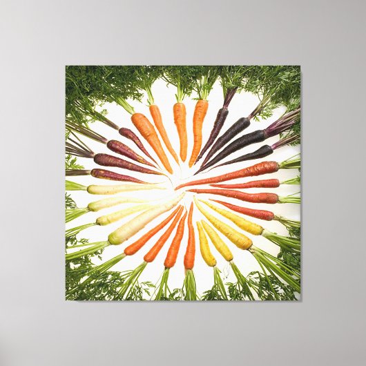 Rainbow Multicolored Carrots Square Canvas (Voorkant)