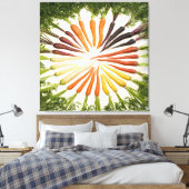 Rainbow Multicolored Carrots Square Canvas (Insitu (Slaapkamer))