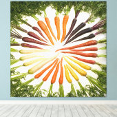 Rainbow Multicolored Carrots Square Canvas (Insitu (Houten vloer))