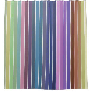 Rainbow Multicolored Multicolored Striped Pattern Douchegordijn