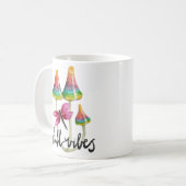 Rainbow Mushroom Chill Vibes Coffee Mok (Voorkant links)