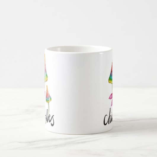 Rainbow Mushroom Chill Vibes Coffee Mok (Center)
