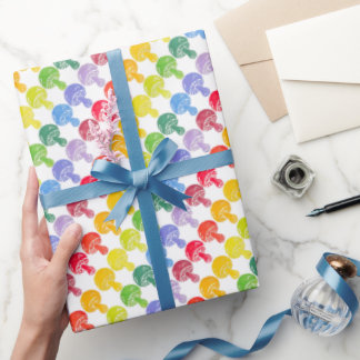 Rainbow Mushroom Wrapping Paper Roll Cadeaupapier