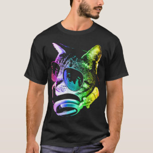 Rainbow Music Cat T-shirt