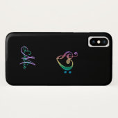 Rainbow Music Clef Heart iPhone X Hoesje (Achterkant (horizontaal))