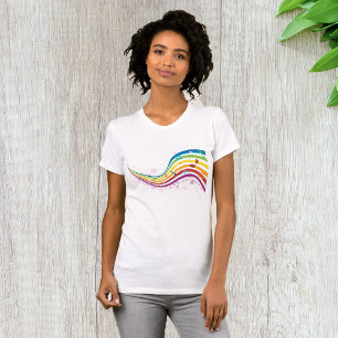 Rainbow Music Wave Womens T-Shirt