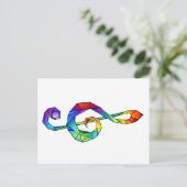 Rainbow Musical Key Briefkaart (Staand voorkant)