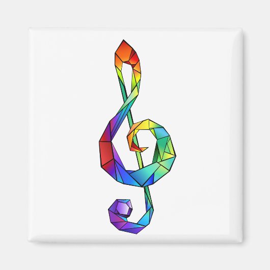 Rainbow Musical Key Magneet (Voorkant)
