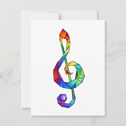 Rainbow musical key treble clean bedankkaart (Voorkant)