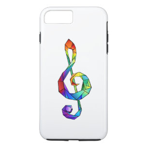 Rainbow musical key treble clean 	iPhone 8 plus / 7 plus hoesje