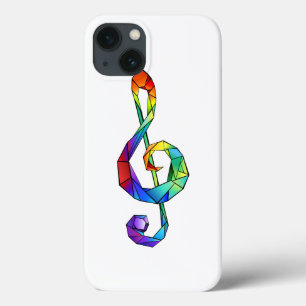 Rainbow musical key treble clean iPhone 13 hoesje