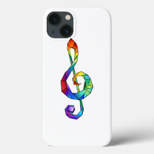 Rainbow musical key treble clean iPhone 13 hoesje