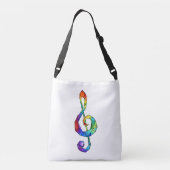Rainbow musical key treble clean crossbody tas (Achterkant)