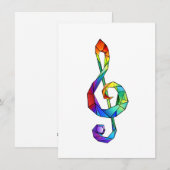 Rainbow musical key treble clean feestdagenkaart (Voorkant / Achterkant)