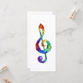 Rainbow musical key treble clean kaart (Voorkant / Achterkant in situ)