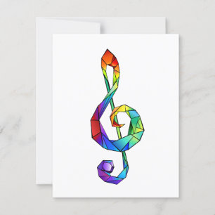Rainbow musical key treble clean kaart