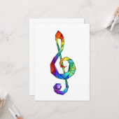 Rainbow musical key treble clean kaart (Voorkant / Achterkant in situ)