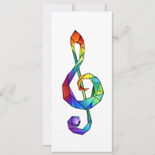 Rainbow musical key treble clean kaart