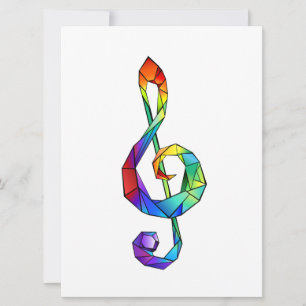 Rainbow musical key treble clean kaart