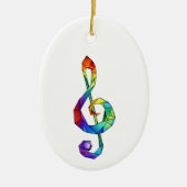 Rainbow musical key treble clean keramisch ornament (Voorkant)