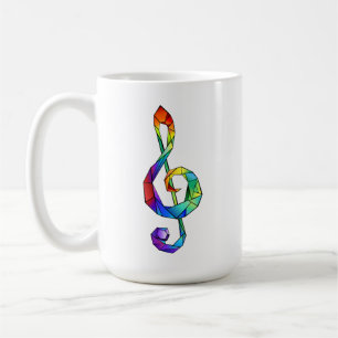Rainbow musical key treble clean koffiemok