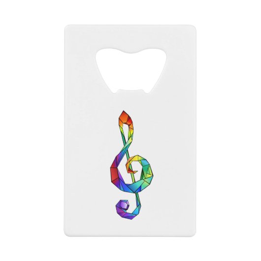 Rainbow musical key treble clean kredietkaart flessenopener (Voorkant)