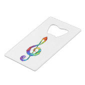 Rainbow musical key treble clean kredietkaart flessenopener (Achterkant Gekanteld)