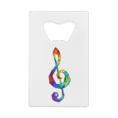 Rainbow musical key treble clean kredietkaart flessenopener (Achterkant)