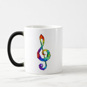 Rainbow musical key treble clean magische mok