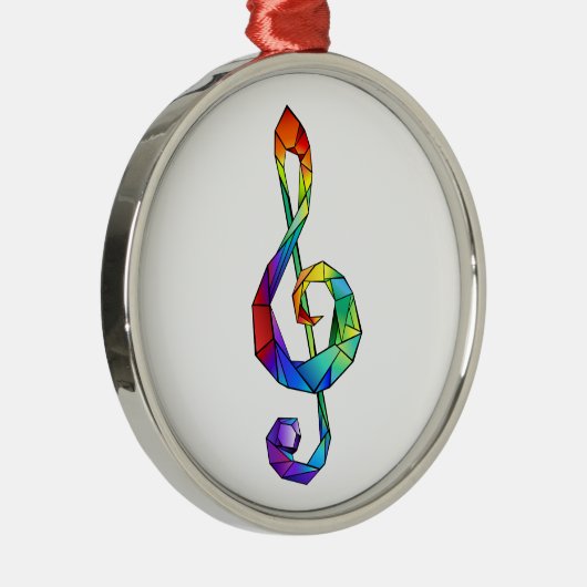 Rainbow musical key treble clean metalen ornament (Rechts)