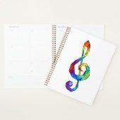 Rainbow musical key treble clean planner (Display)
