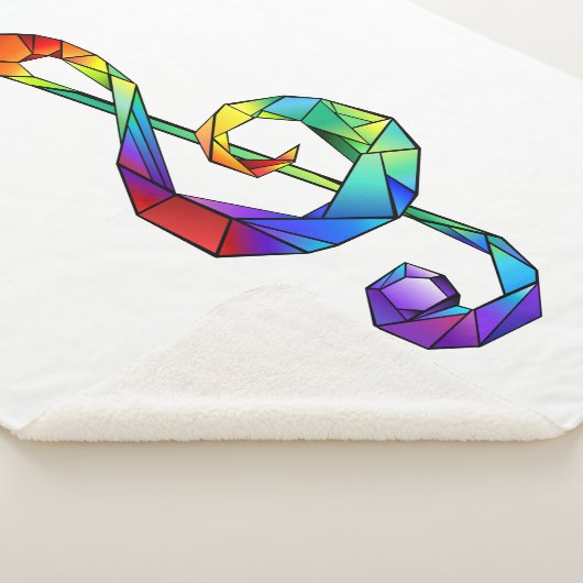 Rainbow musical key treble clean sherpa deken (3/4)