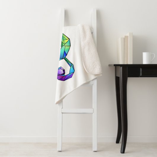 Rainbow musical key treble clean sherpa deken (In situ)