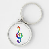 Rainbow musical key treble clean sleutelhanger (Voorkant)