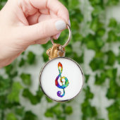 Rainbow musical key treble clean sleutelhanger (Hand)