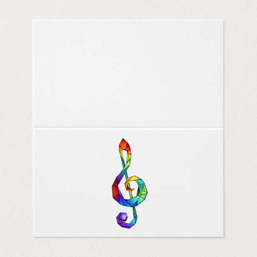 Rainbow musical key treble clean visitekaartjes (Buitenkant ongevouwen)