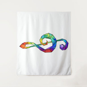 Rainbow musical key treble clean wandkleed