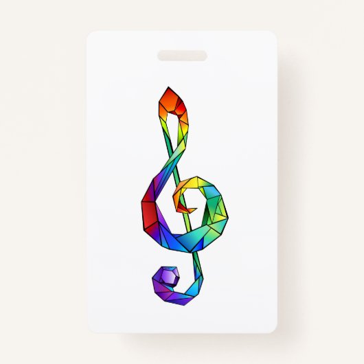 Rainbow Musical Key treble cleet Badge (Voorkant)