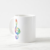 Rainbow Musical Key treble cleet Koffiemok (Voorkant links)