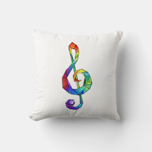 Rainbow Musical Key treble cleet Kussen
