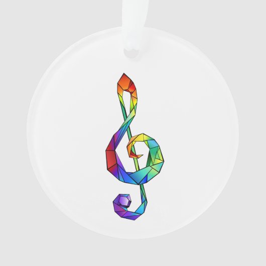 Rainbow Musical Key treble cleet Ornament (voorkant)
