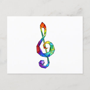 Rainbow Musical Key treble cleet Uitnodiging Briefkaart