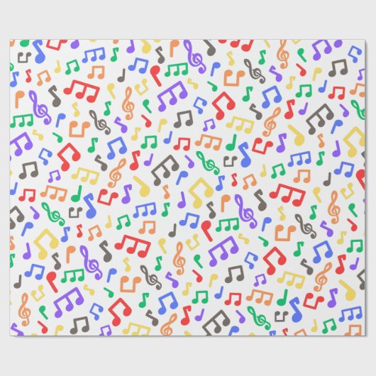 Rainbow Musical Notes Inpakpapier (Vlak)