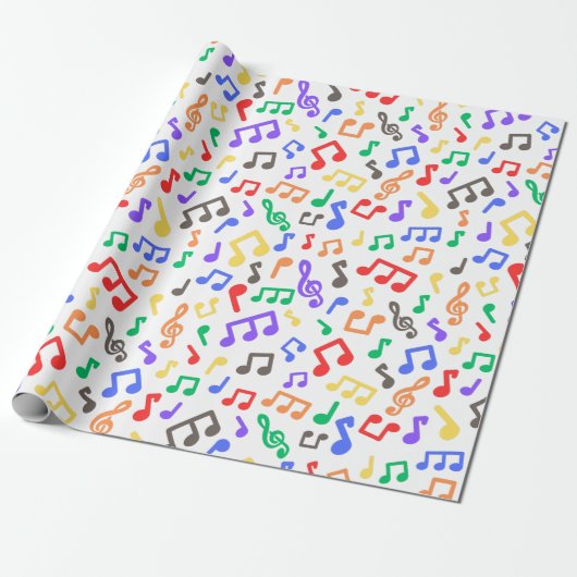 Rainbow Musical Notes Inpakpapier (Uitgerold)